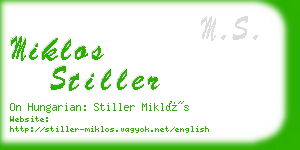 miklos stiller business card